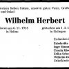 Herbert Wilhelm 1913-1990 Todesanzeige